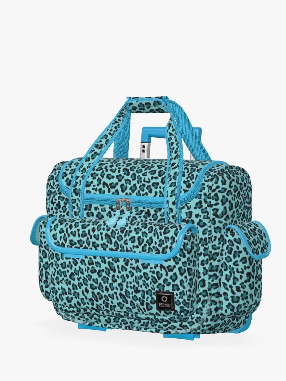 Amazon Turquoise Blue Mint Green Leopard Print Rolling Carry On Travel Bag